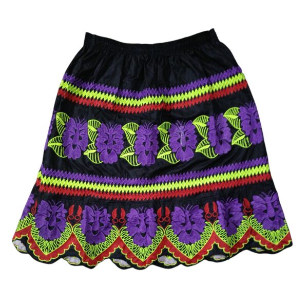 Pohnpeian Skirt with Purple Floral Pattern